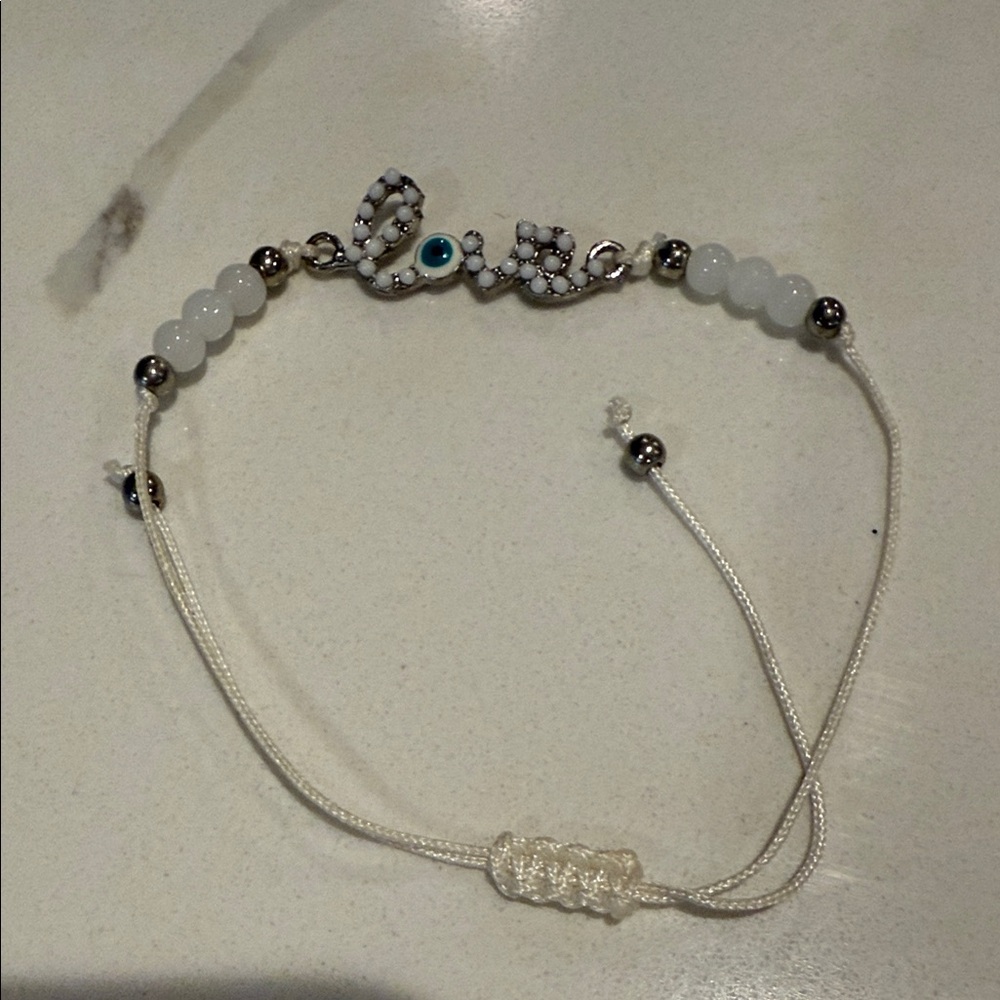 Chic White Evil Eye love adjustable Bracelet